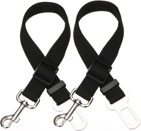 2pcs Pet Dog Cat Car Seat Belt Safety Leash Vehicle Seatbelt Harness - black - 2pcs