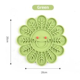 Wholesale pet dog silicone licking plate - C-Flower-Green