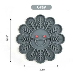 Wholesale pet dog silicone licking plate - C-Flower-Gray