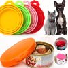 Pet Food Can Covers; Universal Safe Silicone Dog & Cat Food Can Lids; pack of 2 - Pink