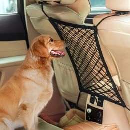 Pet Barrier For In ThE Car; Dog Car Net Mesh Organizer Barrier - Black