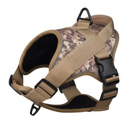 Dog Harness; large dog training tactical chest strap; K9 pet chest strap; vest type reflective dog rope; explosion-proof impulse traction - yellow - X