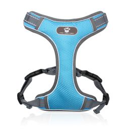 dog Harnesses; Pet Traction Rope Mesh Breathable Big Dog Chest Strap Vest Reflective Dog Rope Spot Wholesale - Light blue - XL (55-90kg)