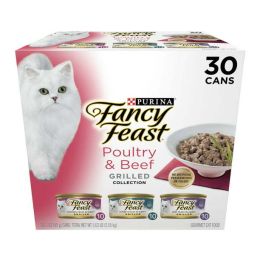 Purina Fancy Feast Poultry & Beef Gravy Wet Cat Food Variety Pack, 3 oz Cans (30 Pack)