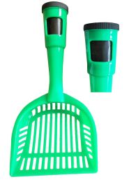 Pet Life Poopin-Scoopin Dog And Cat Pooper Scooper Litter Shovel With Built-In Waste Bag Handle Holster - Green