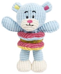 Pet Life 'Hugga-Bear' Plush Squeaking and Rubber Teething Newborn Puppy Dog Toy - Light Blue