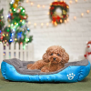 Washable Pet Dog Cat Bed Puppy Cushion House Pet Soft Warm Kennel Dog Mat Blanke - Blue - S