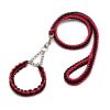 Eight-strand nylon braided dog collar leash dog chain impact blasting chain pet leash - Red and black - S