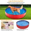 Foldable Pet Swimming Pool PVC Kiddie Baby Dog Swim Pool Bathing Tub Playmat Kids Pools - Red