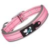 Pet dog collar; diving cloth reflective nylon collar; medium and large dog collar - Black ribbon: grey - M 2.5*(38-48)CM