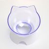 Pet Feeding Bowl Cat Ear Shape Feeding Bowl Neck Protection Bowl - White