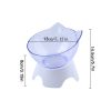 Pet Feeding Bowl Cat Ear Shape Feeding Bowl Neck Protection Bowl - Transparent