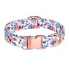 Sunflower pet collar cotton breathable dog collar pet supplies wholesale - Floral blue - S width 1.5 adjustment 26-42cm