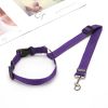 Solid Color 2 In 1 Pet Car Seat Belt Nylon Lead Leash Backseat Safety Belt Adjustable For Dog & Cat - Purple