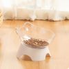 Pet Feeding Bowl Cat Ear Shape Feeding Bowl Neck Protection Bowl - Transparent