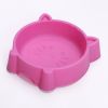 Non-slip healthy cat face bowl cartoon small pet bowl cat bowl dog bowl - Light blue