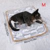 Warming Pet Pad Cartoon Paw Print Cat Warm Bed Plush Sleeping Pad For Small Puppy Dogs Kitten - M