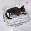 Warming Pet Pad Cartoon Paw Print Cat Warm Bed Plush Sleeping Pad For Small Puppy Dogs Kitten - L