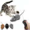 Remote control electric mouse for pet toys; simulation electric mouse; battery replaceable; cat toy - dark brown - Tuba