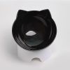 Pet Feeding Bowl Cat Ear Shape Feeding Bowl Neck Protection Bowl - Black