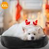 Pet Dog Bed Soft Warm Fleece Puppy Cat Bed Dog Cozy Nest Sofa Bed Cushion Mat XXL Size - XXL - Black