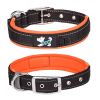 Pet dog collar; diving cloth reflective nylon collar; medium and large dog collar - Black ribbon: orange - XL 2.5*(58-68)CM