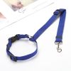 Solid Color 2 In 1 Pet Car Seat Belt Nylon Lead Leash Backseat Safety Belt Adjustable For Dog & Cat - Blue