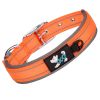 Pet dog collar; diving cloth reflective nylon collar; medium and large dog collar - Color ribbon: orange - XL 2.5*(58-68)CM