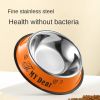 Stainless steel dog bowl; color anti-skid dog bowl; cat bowl - 26cm - Orange cartoon