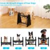 Elevated Dog Bowls for Medium Large Sized Dogs, Adjustable Heights Raised Dog Feeder Bowl with Stand for Food & Water - Black