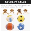 Squeaky Dog Toys; Natural Latex Rubber Dog Balls;  Soft ;  Bouncy & Durable for Small Medium Dogs Puppy Interactive Chew Sound Fetch Play - Large yell