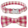 Plaid Dog Collar with Bow Pet Gift Adjustable Soft and Comfy Bowtie Collars for Small Medium Large Dogs - Style 4 - S 2.0x40cm