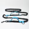 Hands Free Dog Leash for Medium and Large Dogs - Durable Dual Handle Waist Leash with Reflective Bungee for Running; Walking; Training; Hiking - blue-