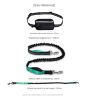 Hands Free Dog Leash with Zipper Pouch; Dual Padded Handles and Durable Bungee for Walking; Jogging and Running Your Dog - Green suit - 2.5*122CM