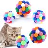 3pcs Pet toy ball set colorful handmade bell elastic ball 3 size combination cat toy - 3PCS(S+M+L)