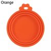 Pet Food Can Covers; Universal Safe Silicone Dog & Cat Food Can Lids; pack of 2 - Orange