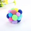 3pcs Pet toy ball set colorful handmade bell elastic ball 3 size combination cat toy - 3PCS(S+M+L)