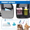 FluffyDream Pet Carrier Backpack for Large/Small Cats and Dogs, Puppies, Safety Features and Cushion Back Support for Travel, Hiking, Outdoor Use, Bla