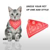 Adjustable Bandana Leather Pet Collar Triangle Scarf - Red - L