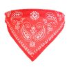 Adjustable Bandana Leather Pet Collar Triangle Scarf - Red - L