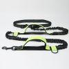 Hands Free Dog Leash for Medium and Large Dogs - Durable Dual Handle Waist Leash with Reflective Bungee for Running; Walking; Training; Hiking - green