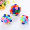 3pcs Pet toy ball set colorful handmade bell elastic ball 3 size combination cat toy - 3PCS(S+M+L)